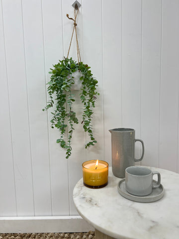 Faux Hanging Staghorn in Concrete Pot Hanging 55cm