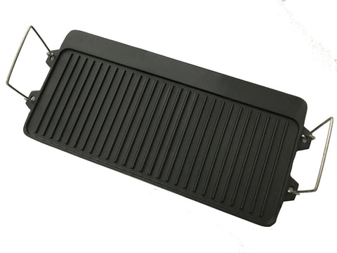 Reversible Cast Iron Griddle For 2 Burner Stove