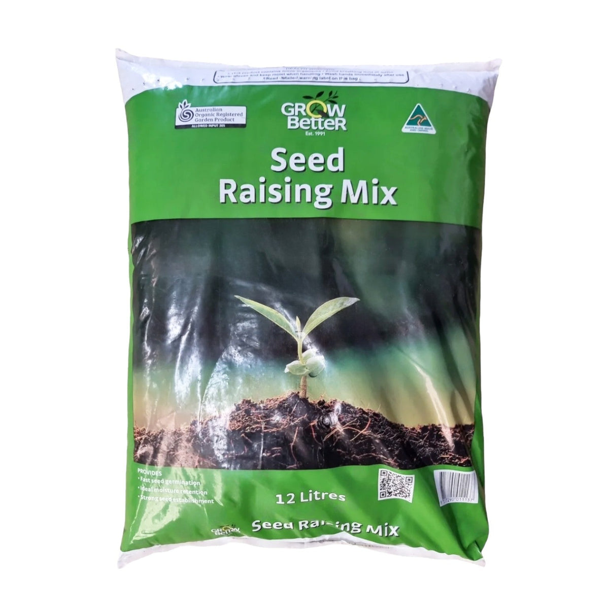 Grow Better Seed Raising Mix 12L, 12 litre bag
