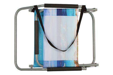 Good Vibes™ Foldable Beach Chair with Carry Strap, Lightweight & Portable, High Back, Powder Coated Frame - Rottnest Island