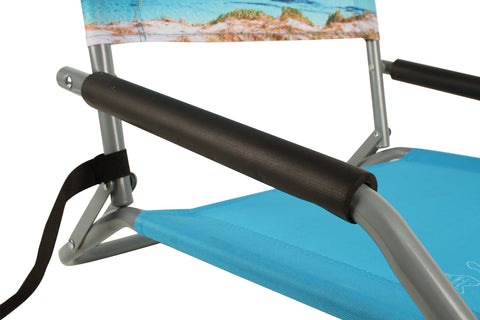 Good Vibes™ Foldable Beach Chair with Carry Strap, Lightweight & Portable, High Back, Powder Coated Frame - Rottnest Island