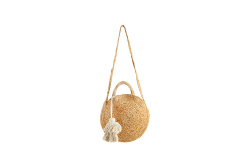 Shine Jute Shoulder Bag With Tassel