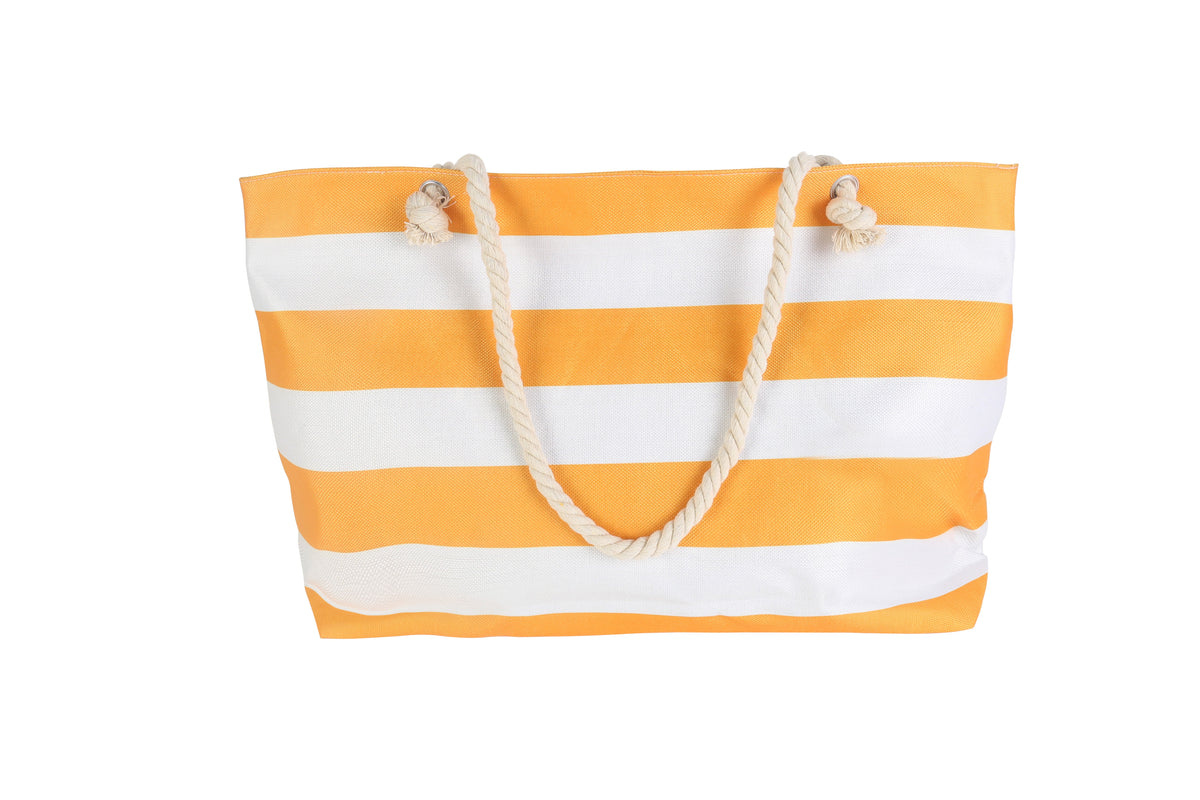 Retro Stripes Mango Jumbo Beach Bag