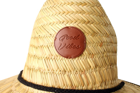 Good Vibes™ Straw Beach Hat with Chin Strap