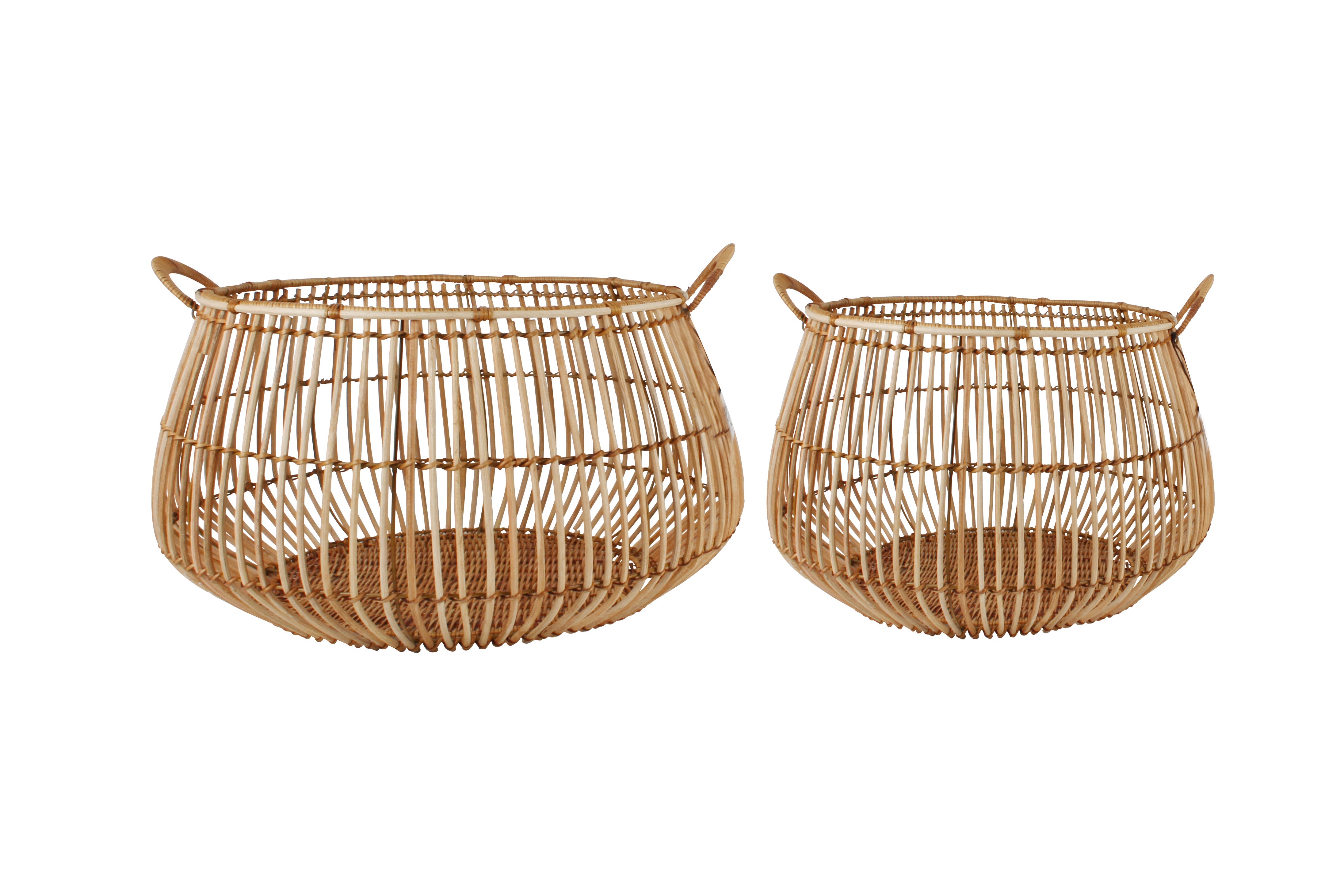 Aesha Set Of 2 Rattan Bulb Baskets in Australia