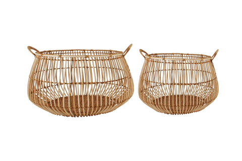 Aesha Set Of 2 Rattan Bulb Baskets in Australia