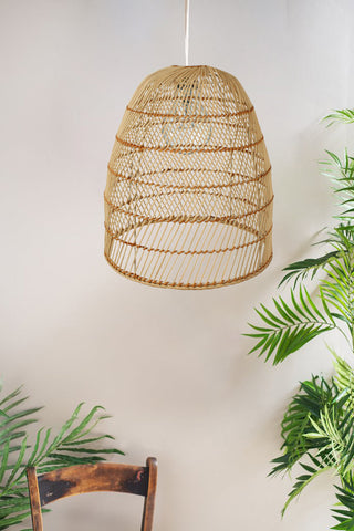 Shop 35 x 33cm Metal Frame Rattan Lamp Shade - Maine and Crawford
