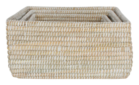 Elliot Set Of 3 Kans Grass Baskets Rectangle