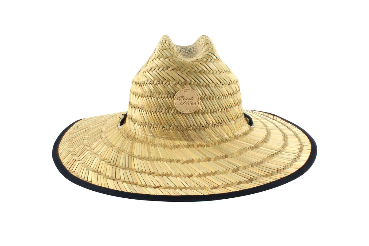Good Vibes™ Straw Beach Hat with Chin Strap