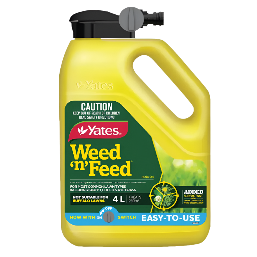 Yates Weed N Feed Hose On 4L product packaging